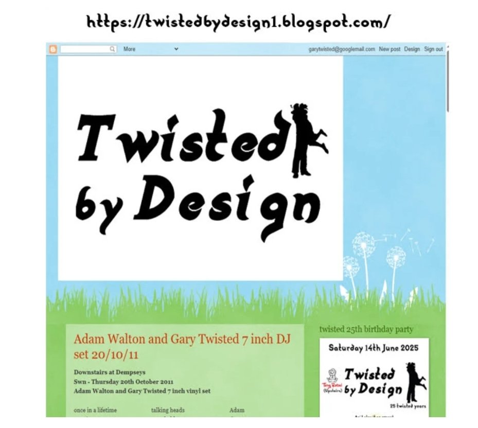 I've decided to resurrect the twisted blog site. This seems the best way of posting 25 years of memories all in one place

Some photos from 2004 are there and the set list from me and Adam walton's vinyl set from 2012

www.twistedbydesign1.blogspot.cim