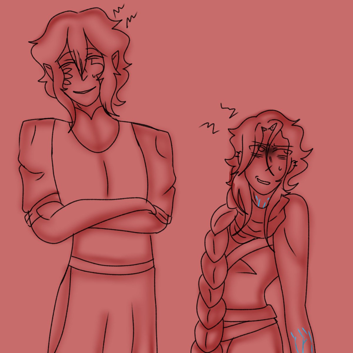 Howdy_ImJay's tweet photo. Mucho boa noite, aqui meus dois queridos que saíram de parceiros de negócio pra uma found family bonitinha, adoro eles 🙂↕️
O personagem da esquerda é da @KadaThresh
#RPG #OC #DnD #Runarcana #LeagueOfLegends https://t.co/wDoh1t9VU5