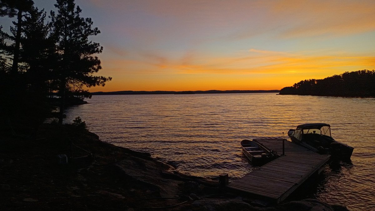 Sunrise this morning, looking NE to Canada, Whiskey Point, Namakan Lake, Voyageurs National Park.
