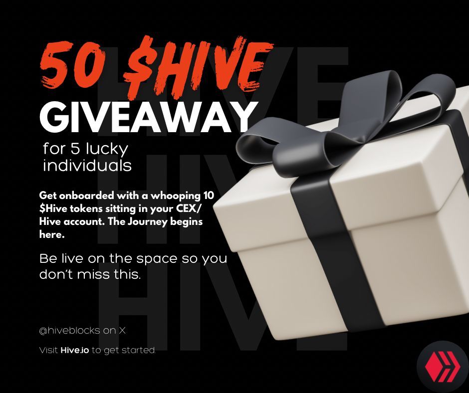 _saamie's tweet photo. Here are the criterias to follow to be eligible for the giveaway...
1. Follow @hiveblocks, @Hive9ja
2. React, Comment and retweet my Pinned post
3. Tag 3 friends to the pinned post
Winners🥇will be selected and announced at the end of the #Onboarding Space.
#Hive https://t.co/dDudW0SyTZ