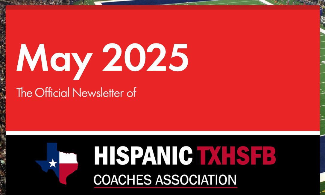 Hispanic TXHSFB Coaches Association (@hispanictxhsfb) on Twitter photo NEWSLETTER- Members, check your inbox for our newsletter including some excellent resources and tips! Congratulations to <a href="/CoachLion22/">Andrew Leon, M. ED.</a>, our new Director of Social Media. He joins <a href="/CoachLumbreras/">Larry Lumbreras M.Ed.</a>, <a href="/CoachVelasquez1/">Coach Velasquez, M.S.Ed</a>, and <a href="/floresjosue/">πΎπ€πππ π
π€π¨πͺπ ππ‘π€π§ππ¨πΊ</a> as the newest additions to our executive board! NEWSLETTER- Members, check your inbox for our newsletter including some excellent resources and tips! Congratulations to <a href="/CoachLion22/">Andrew Leon, M. ED.</a>, our new Director of Social Media. He joins <a href="/CoachLumbreras/">Larry Lumbreras M.Ed.</a>, <a href="/CoachVelasquez1/">Coach Velasquez, M.S.Ed</a>, and <a href="/floresjosue/">πΎπ€πππ π
π€π¨πͺπ ππ‘π€π§ππ¨πΊ</a> as the newest additions to our executive board!