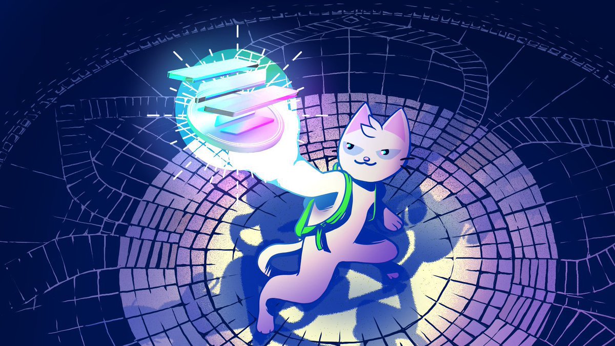 mew's tweet image. solana supercharged