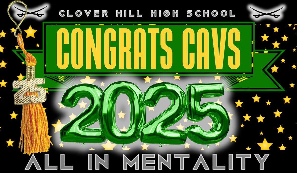🎓💚💛 It’s graduation eve at Clover Hill!

Congrats to the Class of 2025 — your dedication and impact will be felt for years to come. Wishing you all the best as you take the next step.

Once a Cav, always a Cav.

#GoCavs #CloverHillFootball #AIM #ClassOf2025