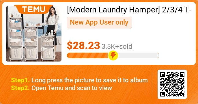 Uncover incredible deals and embrace a seamless shopping spree on Temu! 😊
👉 item link: temu.to/k/pn6i2muwtxx
🎉 Exclusive deal[$28.23]
⚠️ Every New App User can only enjoy once
[Modern Laundry Hamper] 2/3/4 Tier Modern Laundry Hamper | Large Capacity Laundry Basket with ...