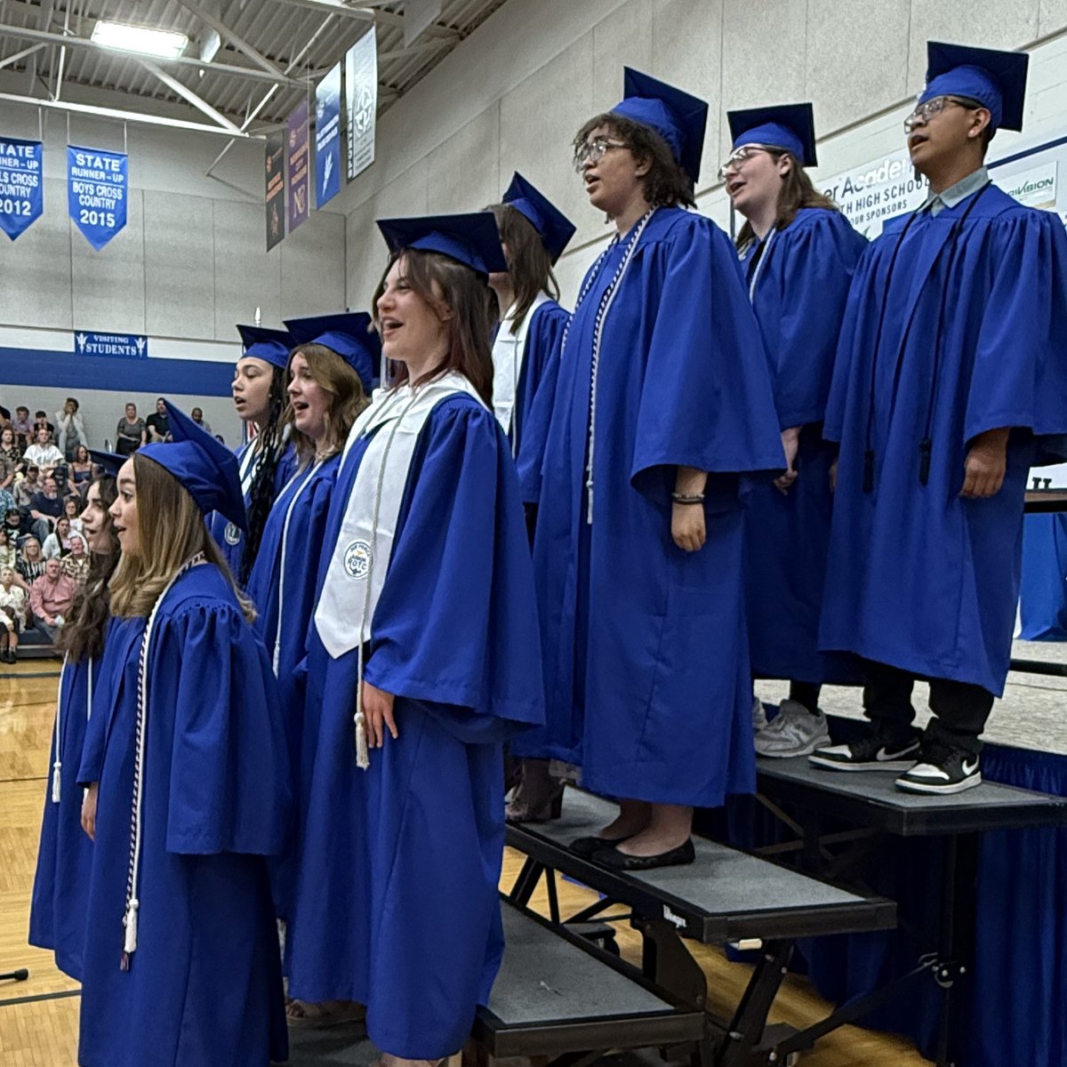 SuperHalv's tweet photo. During the graduation ceremony, we had the opportunity to see some of our high school’s talent shine. Our color guard, band, choir and singers were terrific. Also, a shoutout to our junior ushers that did a great job!
#Plattsmouth2025Grads https://t.co/AtVMV9jph7