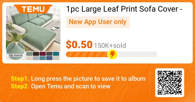 Uncover incredible deals and embrace a seamless shopping spree on Temu! 😊
👉 item link: temu.to/k/p6ceu0vtykf
🎉 Exclusive deal[$0.50]
⚠️ Every New App User can only enjoy once
1pc Large Leaf Print Sofa Cover - Stretchy, Elastic, Modern Dust Protection for All-Season Use, ...