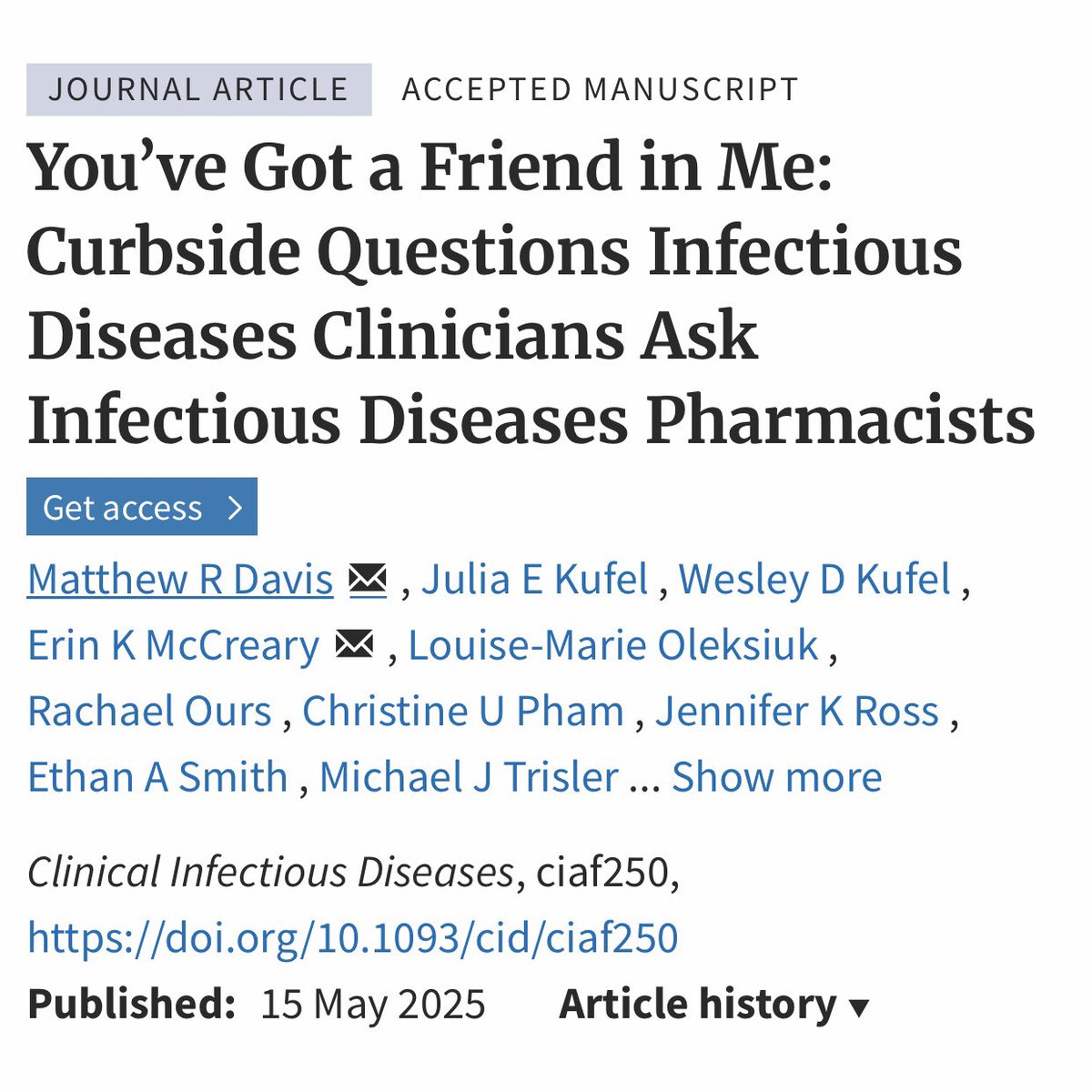 Nothing is better than seeing this study published just in time for ID Pharmacists Day! 🥳 #IDXposts