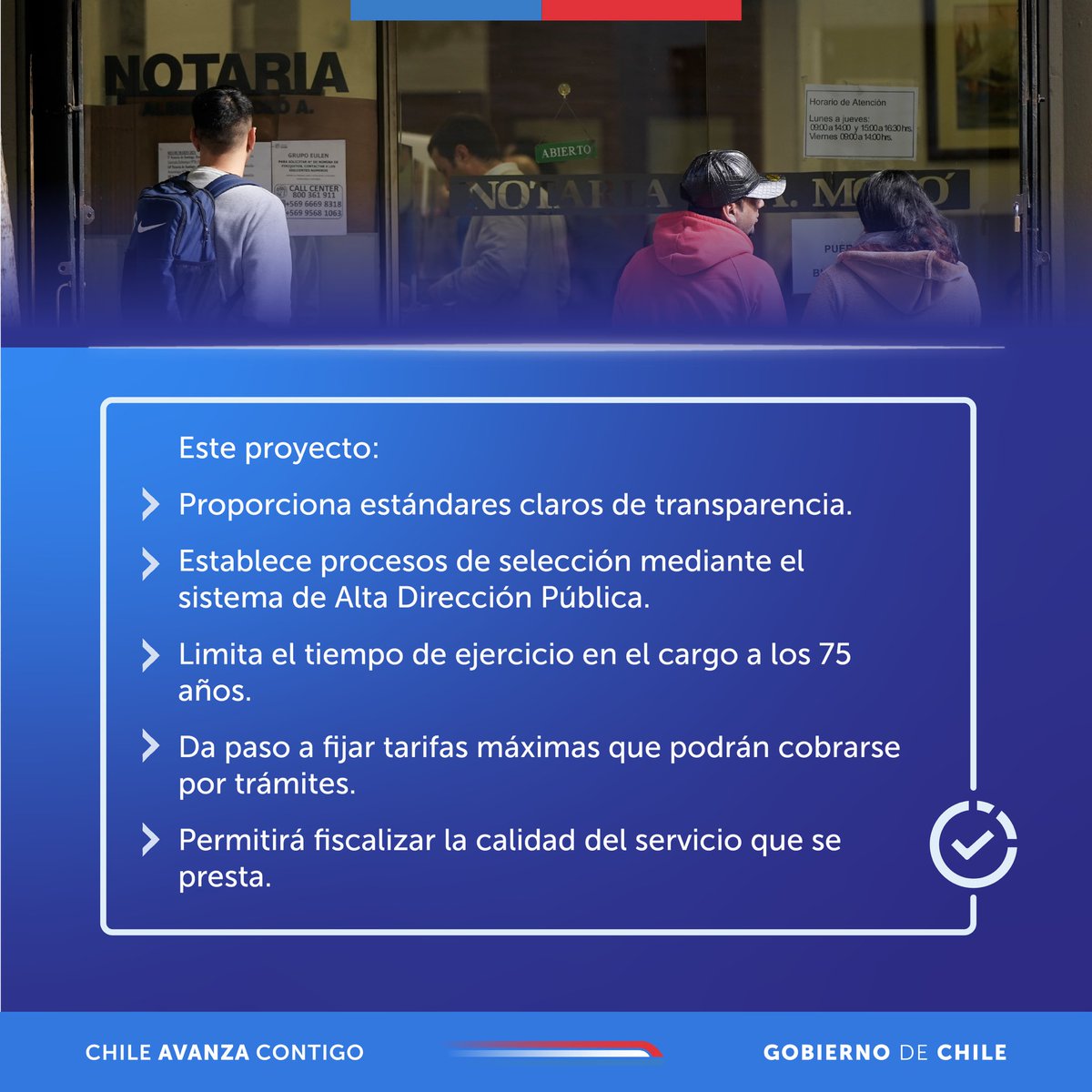¡Buenas noticias 👏!

Con la presencia del ministro Jaime Gajardo Falcón, la Cámara de Diputadas y Diputados aprobó el proyecto de ley que reforma el sistema notarial y registral, avanzando hacia un modelo más transparente, eficiente y accesible para Chile 🇨🇱