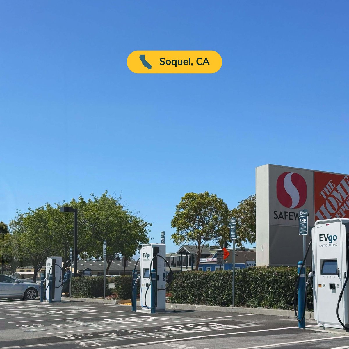evgonetwork's tweet image. Charge while you shop at Safeway, Home Depot, and Best Buy! 🚗⚡️Now open: 6 high-power EVgo stalls at Redwood Plaza, 2600 41st Ave, Soquel, CA 95073.