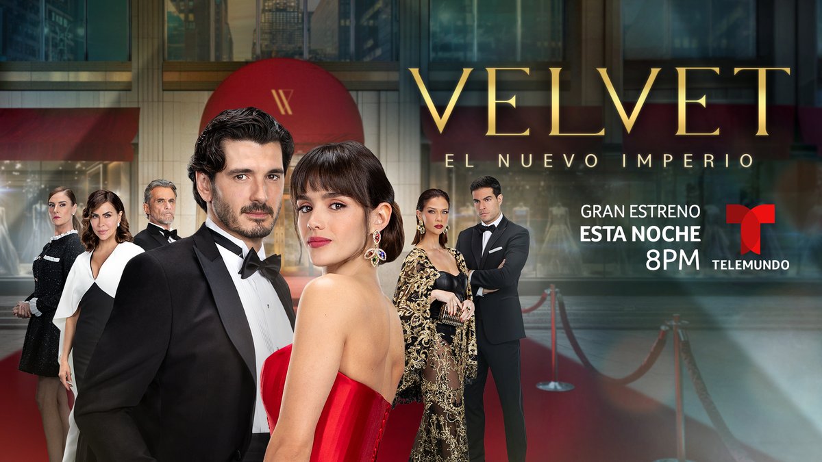 ¿Necesitas una nueva obsesión? ❤️ Descubre cómo un amor prohibido desafiará el legado de un imperio de modas. Ya faltan una hora para el estreno de #VelvetElNuevoImperio ✨ ¡Los esperamos!