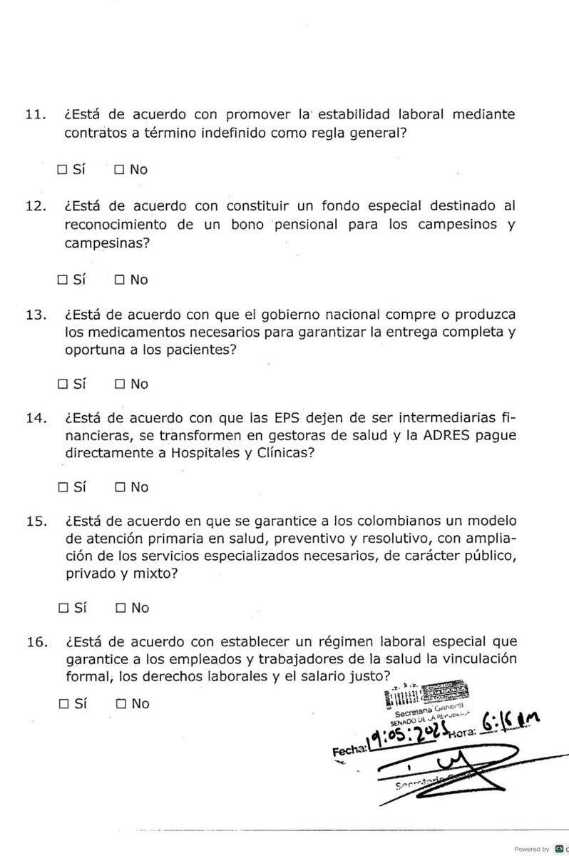 Nuevamente el Presidente de la República, radica ante el senado la Consulta Popular. 

Es preciso aprender de las experiencias anteriores, solo el pueblo organizado y movilizado puede transformarse real y radicalmente la sociedad, sin esto, el senado volverá a hundir la consulta.