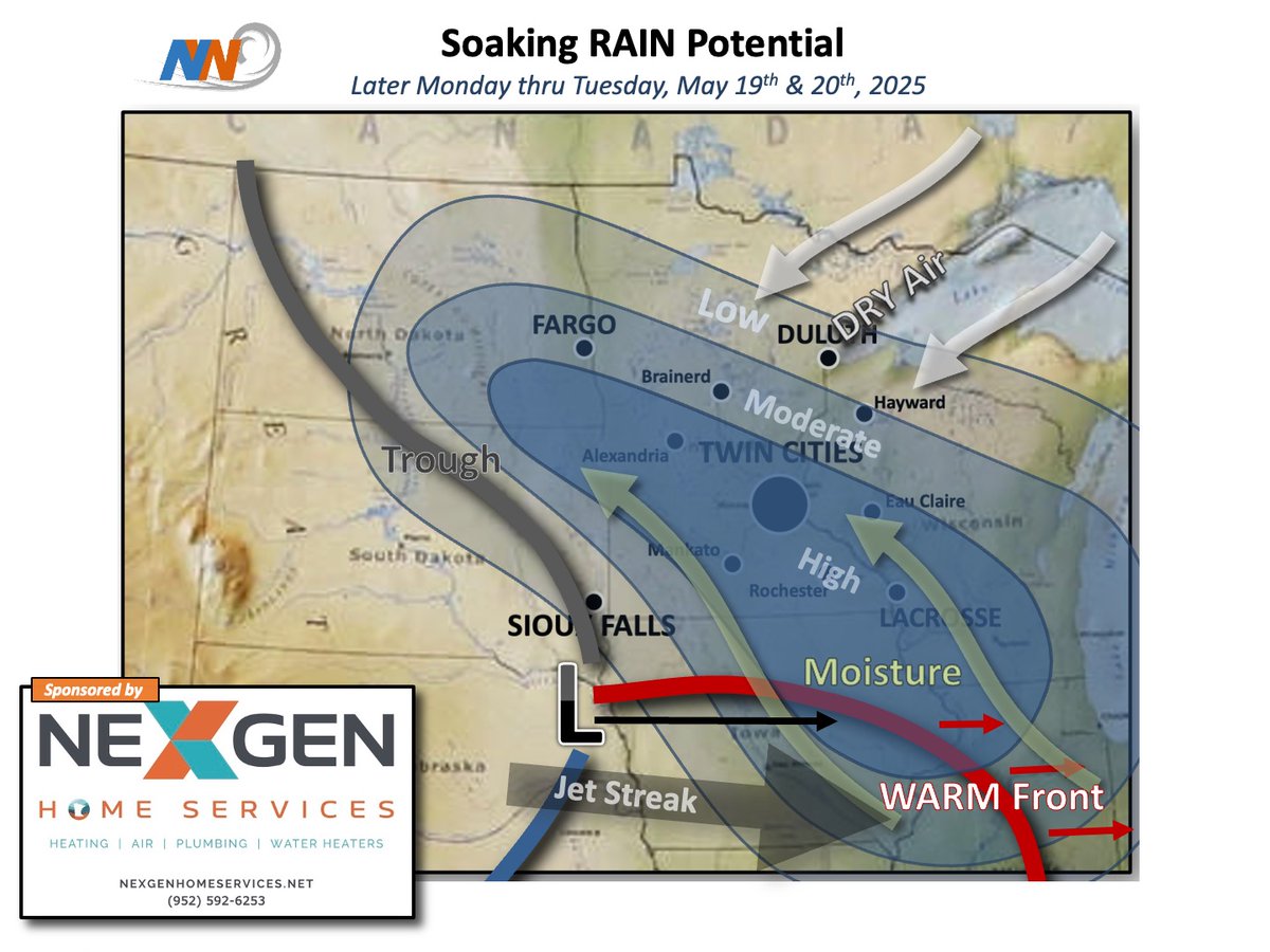 A massive storm is gaining strength over KS &amp; NE this evening &amp; it promises to bring heavy, soaking RAINS to much of MN &amp; western WI. Many of us will be mopping-up 1.00" to 2.00"+ of liquid by Wednesday AM. Here is the set-up.