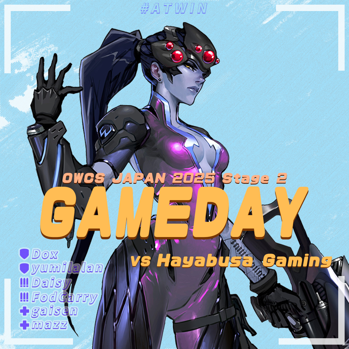 West___esports's tweet photo. 🪶OWCS WEEK2🪶 

VS Hayabusa Gaming

本日1試合目です。
3連戦の２日目。今日も勝ちます🔥
応援よろしくお願いします🙏

#ATWIN 
#WestWIN https://t.co/A85FHfP9Cn
