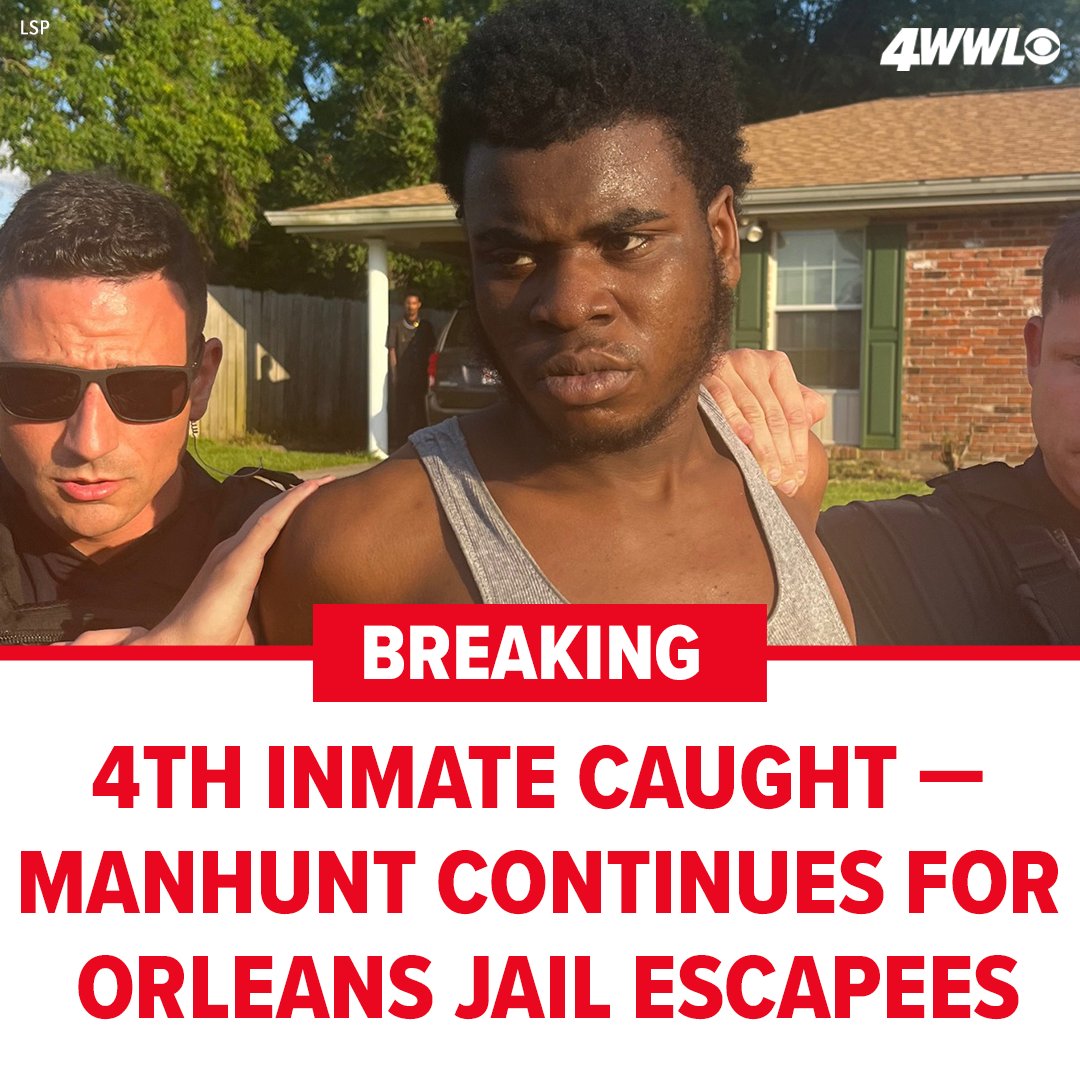 New Orleans Jail Escape: 4 Inmates Captured, 6 Still on the Run

Full story: wwltv.com/article/news/c…