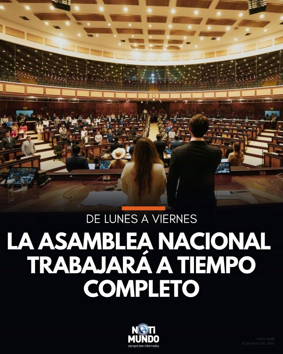 notimundoec's tweet image. 🇪🇨#Ecuador | El presidente de la Asamblea Nacional, Niels Olsen, anunció un cambio en la dinámica de trabajo legislativo: desde ahora, los asambleístas deberán cumplir una jornada semanal completa, de lunes a viernes. La medida busca reforzar el compromiso de los legisladores con…