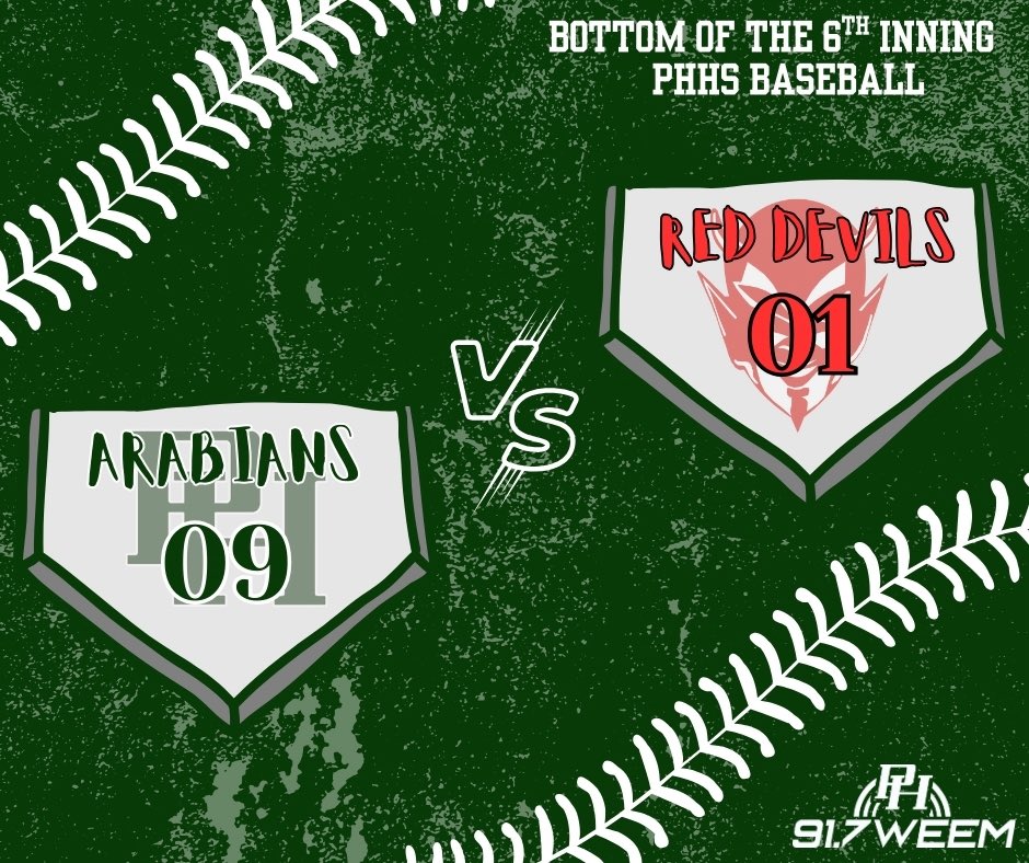Bottom of the 6th inning! <a href="/PHHSAthletics/">Arabians Athletics</a>