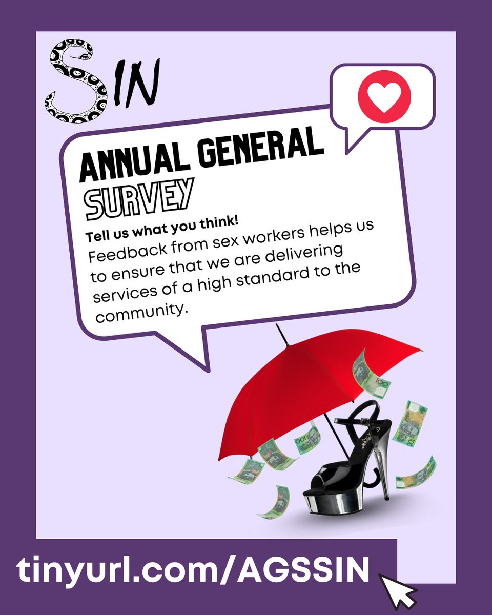 S*x W*rkers of SA  - tell us what you think!

Your feedback via our Annual General Survey helps us to continue the highest standard of services to the SW community.

tinyurl.com/AGSSIN