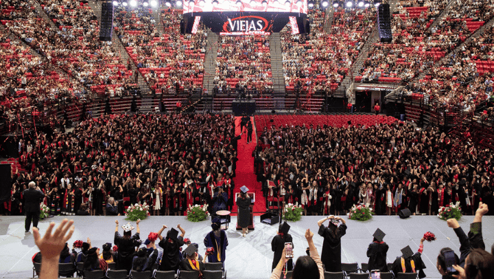 SDSU's tweet image. SDSU celebrated the Class of 2025 with four days of ceremonies filled with pride, culture, and community. Congrats to our newest grads and the supporters who helped them get here! 🎓 View the gallery: bit.ly/45gV3uQ