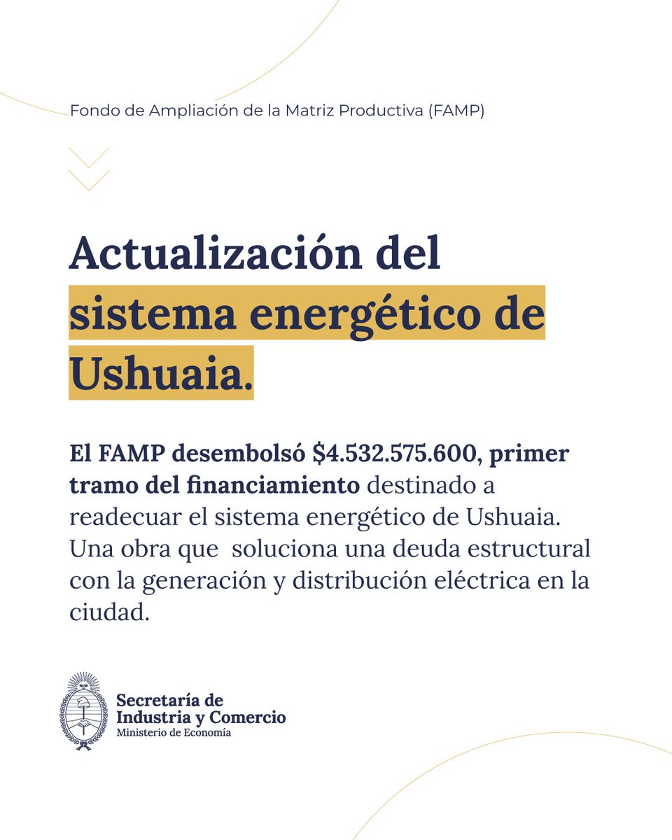 ComercioArg's tweet image. Gracias a una línea de financiamiento del Fondo de Ampliación de la Matriz Productiva, avanza una obra clave para la infraestructura energética del país en Ushuaia, Tierra del Fuego.
Una inversión sin precedentes en 20 años que fortalece la matriz productiva del sur del país.