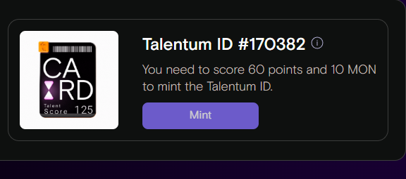 Pembro_Corgi's tweet photo. Just minted Talentum ID on @monad_xyz testnet.
My score is "125"

Check yours on: https://t.co/peQsxcDz0A https://t.co/I4EdaQXZJ5