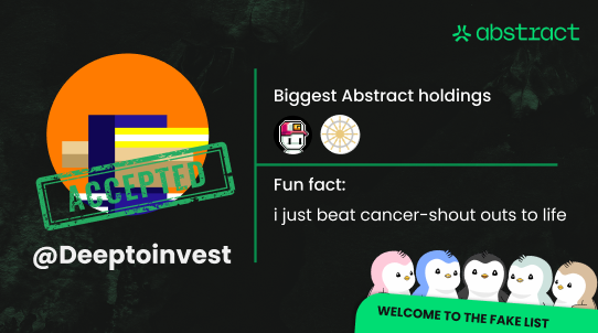 Massive congratulations to <a href="/Deeptoinvest/">Babacave</a>  with landing on the $FAKE List 🌟

This giga chad just beat cancer

Biggest faux bags: <a href="/playgigaverse/">gigaverse | onchain RPG</a> <a href="/capncompany/">Captain & Company</a>