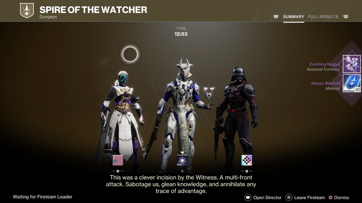 Spire of the Watcher ULTIMATUM in 12min53 ! (No Skip) w/<a href="/ITzYanis21/">Yanis ❄️</a> <a href="/IDrowpz/">lMomow-</a> 

Bungie #MOTW Challenge 

<a href="/BrunoLouviers/">Br1</a> <a href="/MoltenSlowa/">Mitch Alpiner</a> <a href="/asalisbury/">𝙰𝚗𝚍𝚢 𝚂𝚊𝚕𝚒𝚜𝚋𝚞𝚛𝚢</a> <a href="/A_dmg04/">dmg04</a> <a href="/DestinyTheGame/">Destiny 2</a> <a href="/Destiny2Team/">Destiny 2 Team</a>