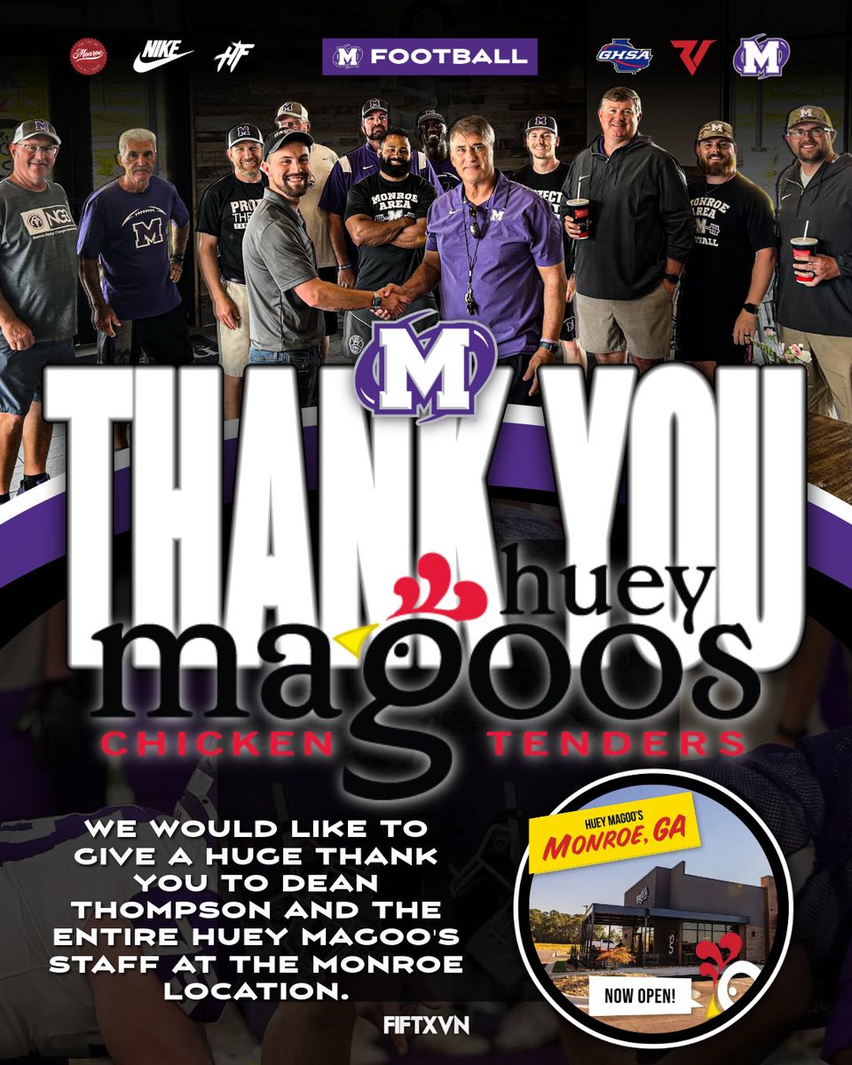 We would like to give a huge shoutout to Dean Thompson and all of the @hueymagoos staff for their exceptional hospitality in providing us with our Spring Pregam Meal! 
#CanesCulture #CAT5 #StormSurge 🌪️⚡️🏈

Have you been to the new Huey Magoo’s in Monroe yet?