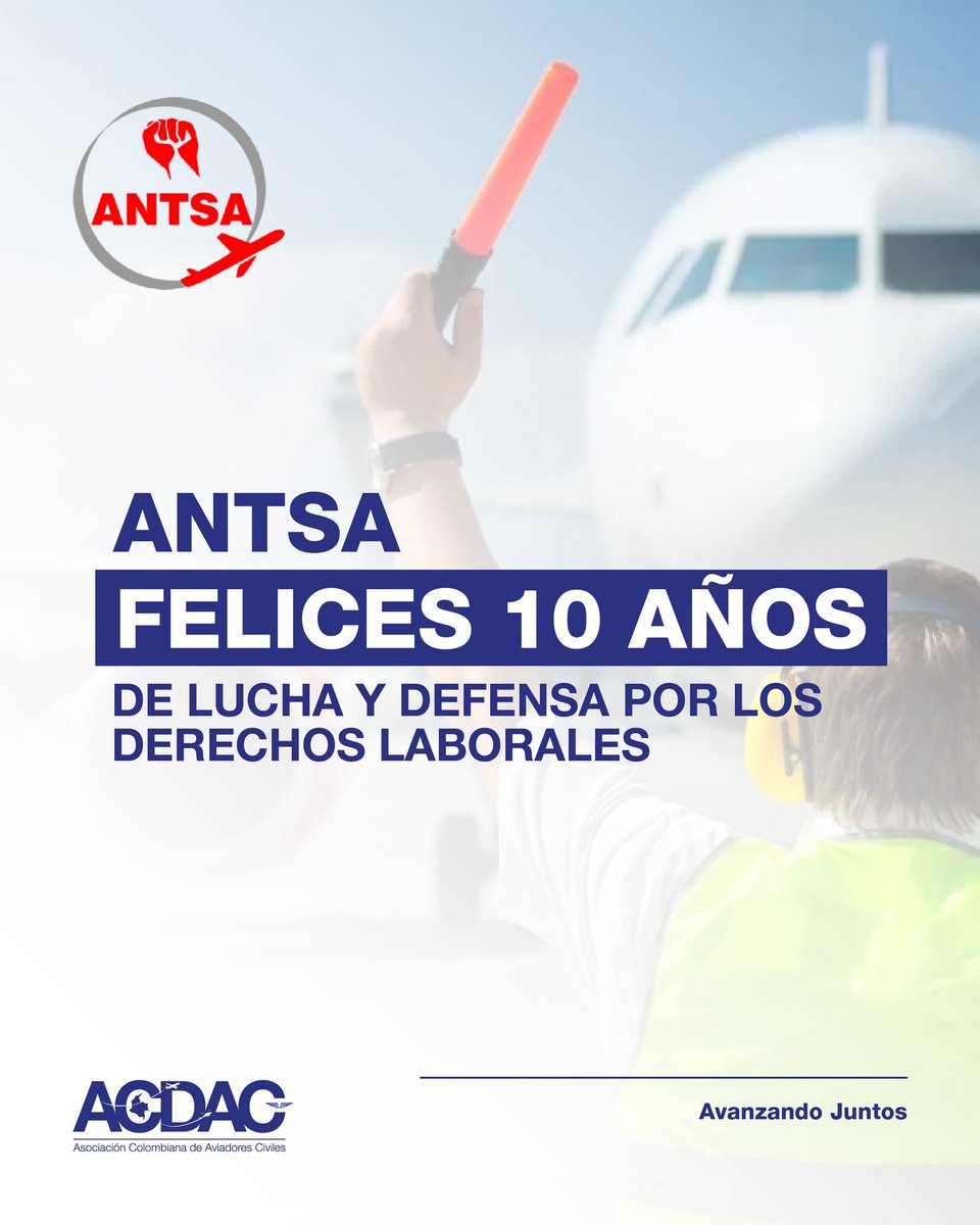 Acdac1's tweet photo. ✈️🤝 Hoy celebramos un nuevo aniversario de nuestros compañeros de ANTSA. Desde ACDAC, reconocemos su lucha por la dignidad laboral y la defensa de los derechos en el sector aéreo.
¡Que sigan volando alto en la conquista de un trabajo justo!
#ACDACAvanzandoJuntos #ANTSA https://t.co/9onXLLPRAp