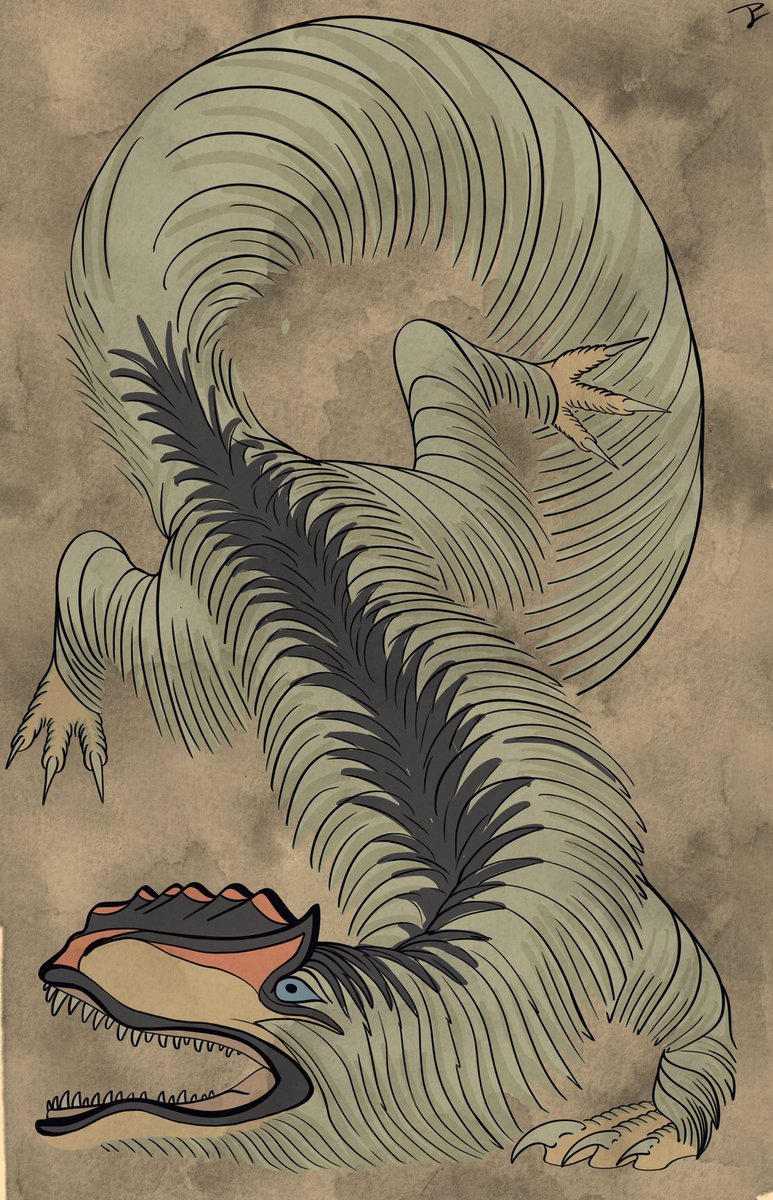 Yutyrannus, attempted the Chinese calligraphy style for an art final of mine