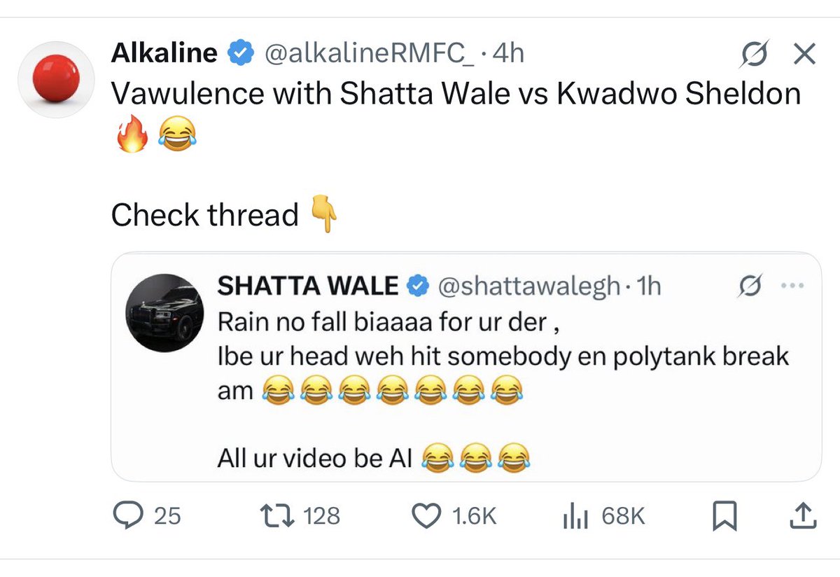 SenalBruh's tweet photo. @kwadwosheldon Kwadwo Sheldon…..
You get personal beef plus Shattawale only, not family matters, for here….
Throw some punches back toShattawale's  him  face to make him feel ham. Sickof the Battle is 10-0 against you…
And I quote what Shattawale said to you. 
😂😂😂😂😂 https://t.co/szPckdbu0x