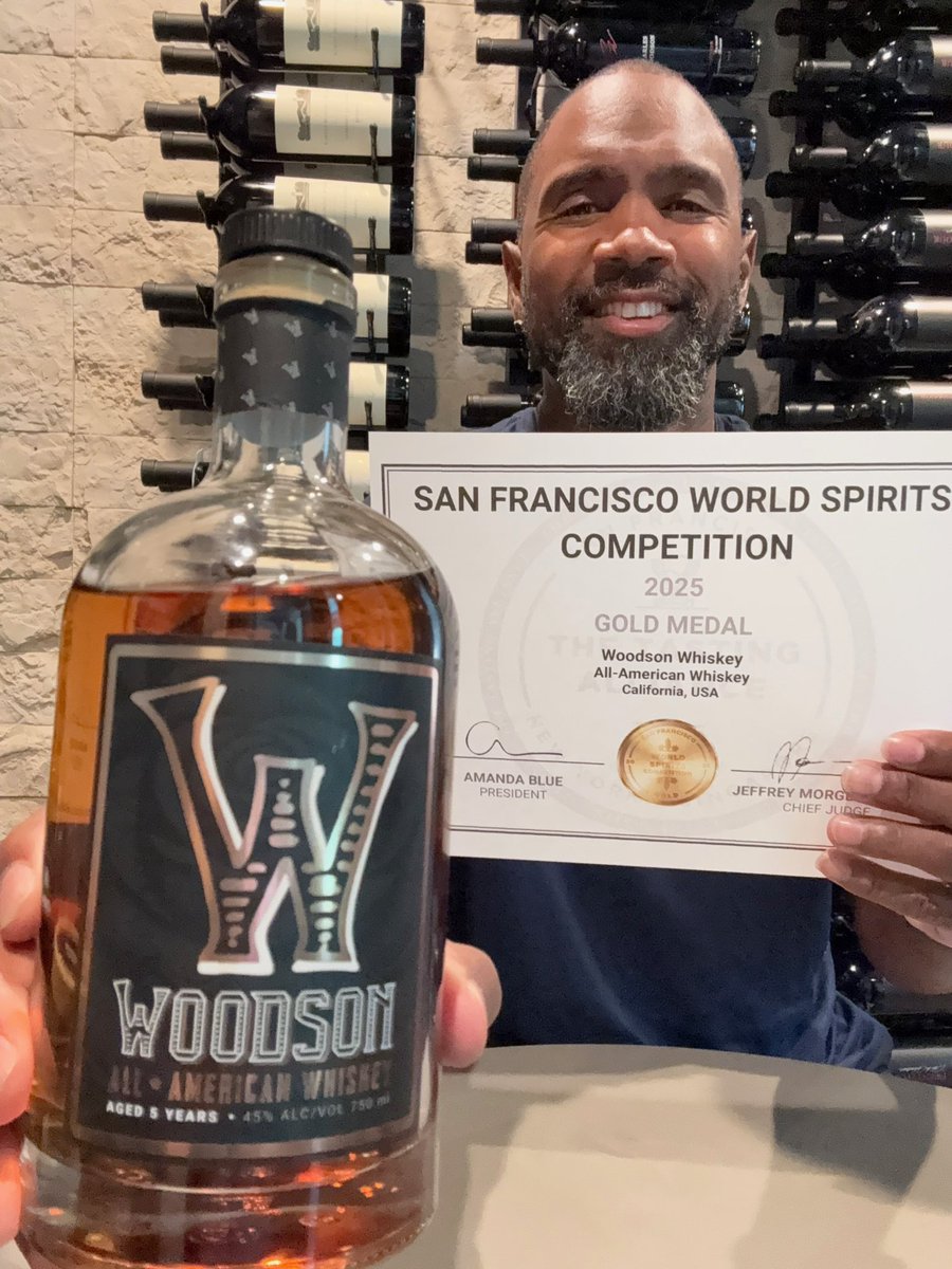 Woodson Whiskey Wins Gold at the 2025 San Francisco World Spirits Competition! LFG!!  👏🏾 👏🏾 <a href="/CharlesWoodson/">Charles Woodson</a>