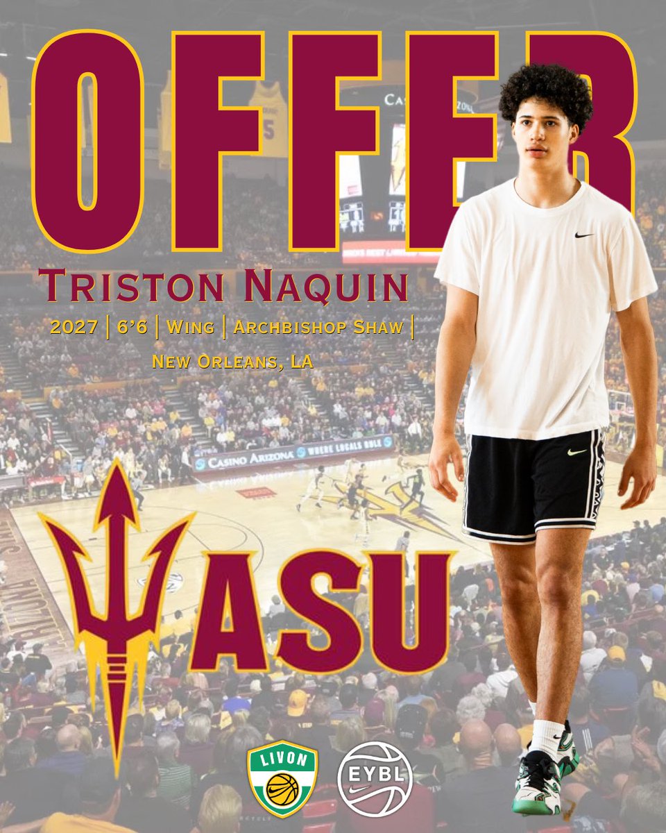 LivOn Basketball (@livonbasketball) on Twitter photo <a href="/tristonk24/">Triston Naquin</a> congratulations on your offer from Arizona St. Be great on the big stage and get rewarded. More to come . #LivToughGrindOn <a href="/tristonk24/">Triston Naquin</a> congratulations on your offer from Arizona St. Be great on the big stage and get rewarded. More to come . #LivToughGrindOn