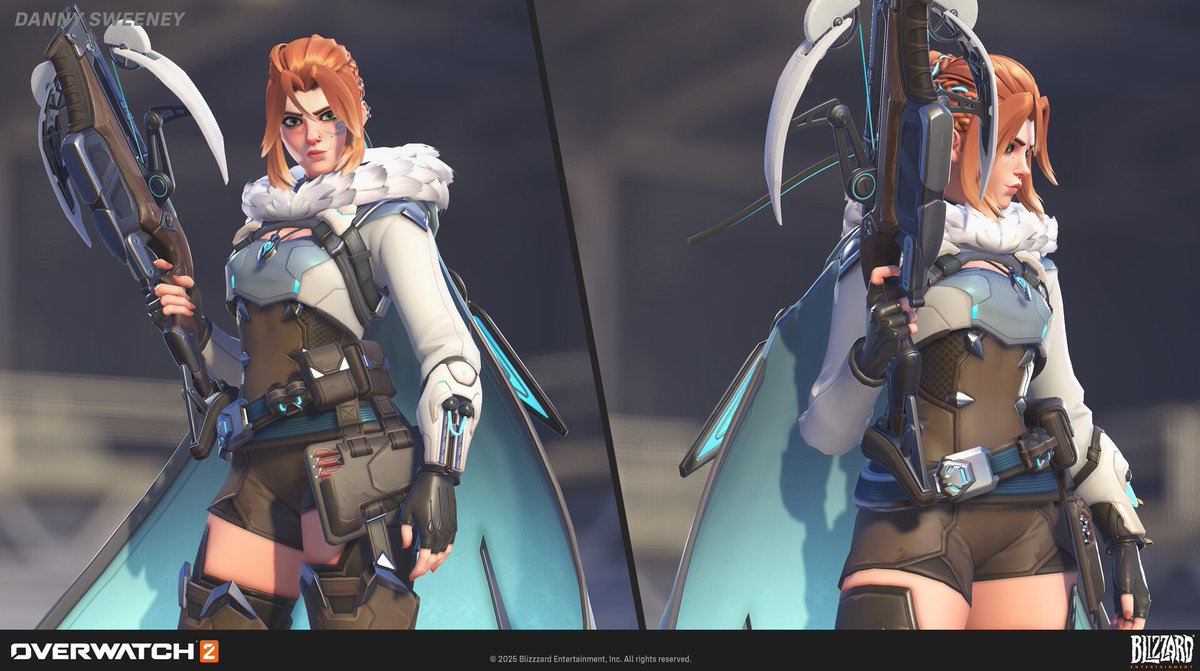 Finally found some time to upload renders of Freja, who I helped bring to life for Overwatch 2. 💙 🩵 🤍 

Link to more below 👇