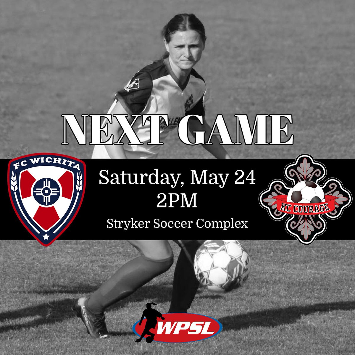 We’re looking forward to game number two of our 2025 WPSL season. We head to Wichita this Saturday to take on  FC Wichita at 2pm at Stryker Soccer Complex.❤️⚽️🖤