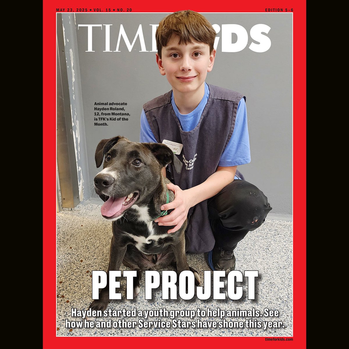 “Animals, I feel, should have a voice,” says 12-year-old Hayden. That’s why he started Wagging Tails, a youth volunteer group that supports an animal adoption center in Montana. Read more about our Kid of the Month: tfk.news/4k3KDnb 🐶