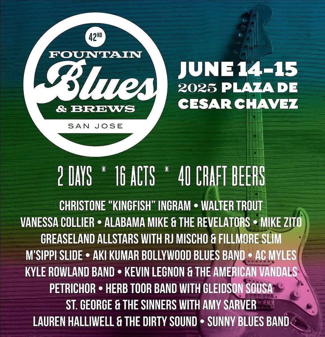 One of the most fun weekends of the year in downtown is coming up! SJ Fountain Blues &amp; Brews Festival is back June 14-15 at Plaza de César Chavez 🍻🎸🎶

Live music. Craft beer. Food trucks. Family fun.

🎟️ Grab your tickets: fountainblues.com