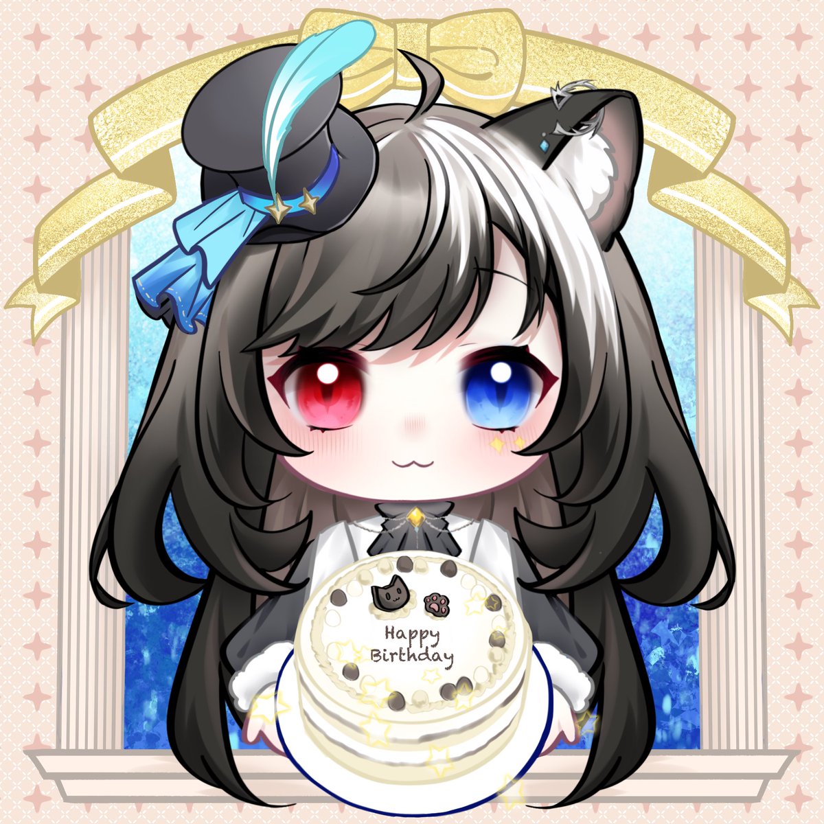 annnife's tweet photo. 紧急肝出来了两张！猫猫生日快乐哇🎂
#HaMeowfanart https://t.co/5Sg37Hg5G9