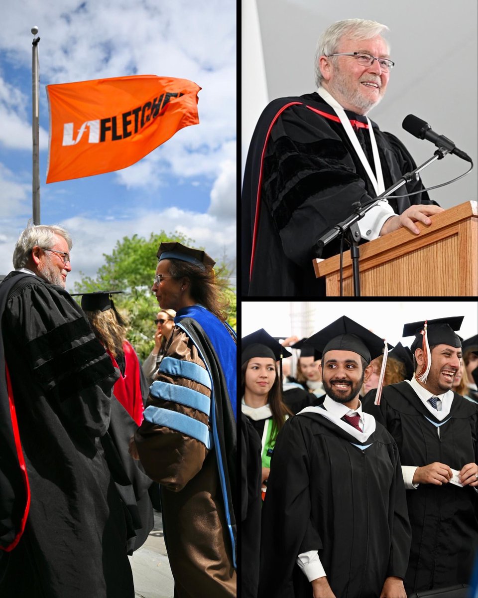 AmboRudd's tweet photo. An honor to deliver the commencement address at America’s oldest graduate school of international relations.

The time for innovation, creativity and bold leadership is now.

The Fletcher graduating class of 2025 will undoubtedly add strong voices to the biggest challenges of their generation — how to preserve peace, grow prosperity for all, and how to sustain our planet.