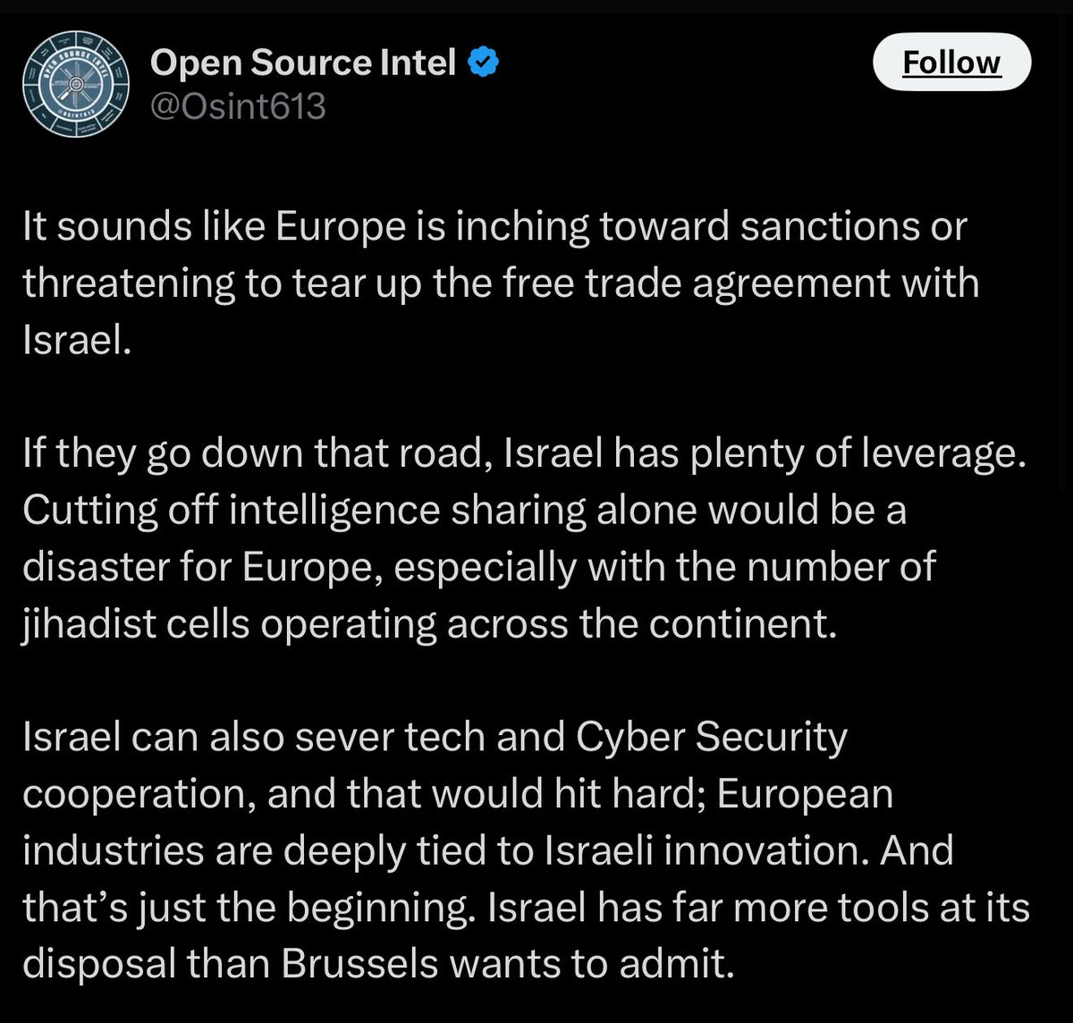 “If you try to tell us to stop our genocide, we’ll activate our sleeper cells and blow up your cell phones. You’ve been warned.”