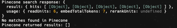 mendygiter's tweet photo. After 4 days of trying to get my semantic search feature to work, we finally have success only to get this response🫠 https://t.co/R2gWXw0aGg