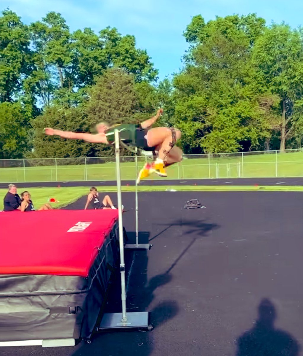 Liv Judge just set the Greenwood Middle School and Johnson County High Jump record with this jump of 5'2 3/4", incredible.  Addison Miller places 3rd in only her 5th high jump event.