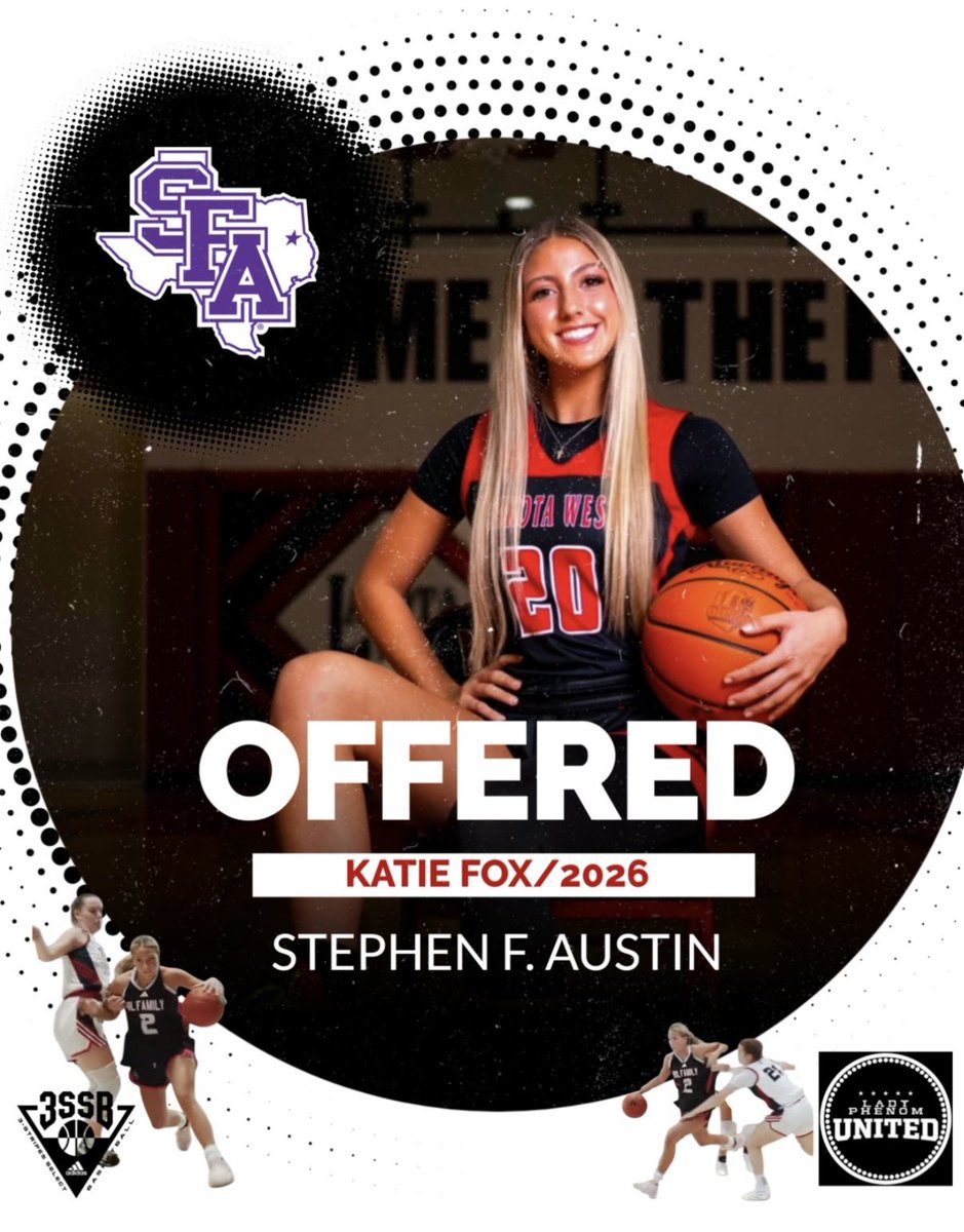 Congrats to our 2026 point guard <a href="/KatieFoxHoops/">Katie Fox</a> on the offer from <a href="/SFAWBB/">SFA Women's Basketball</a>.