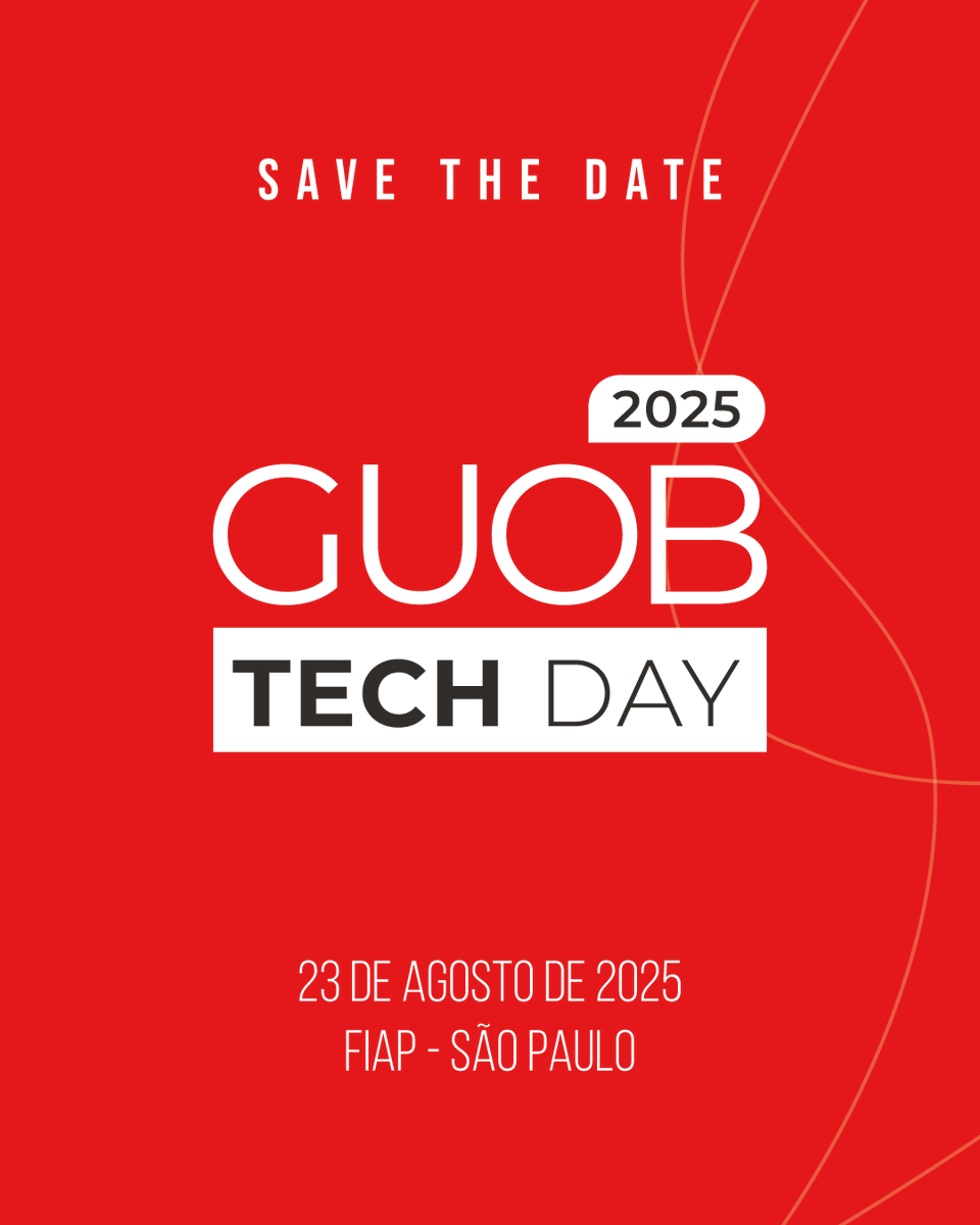 Save the Date: GUOB Tech Day 2025
O maior encontro da comunidade Oracle do Brasil está confirmado.

Tecnologia, inovação e networking de alto nível em um evento feito por e para quem vive o dia a dia com Oracle.

Não vai perder, hein?
📍 25 de agosto | FIAP, São Paulo