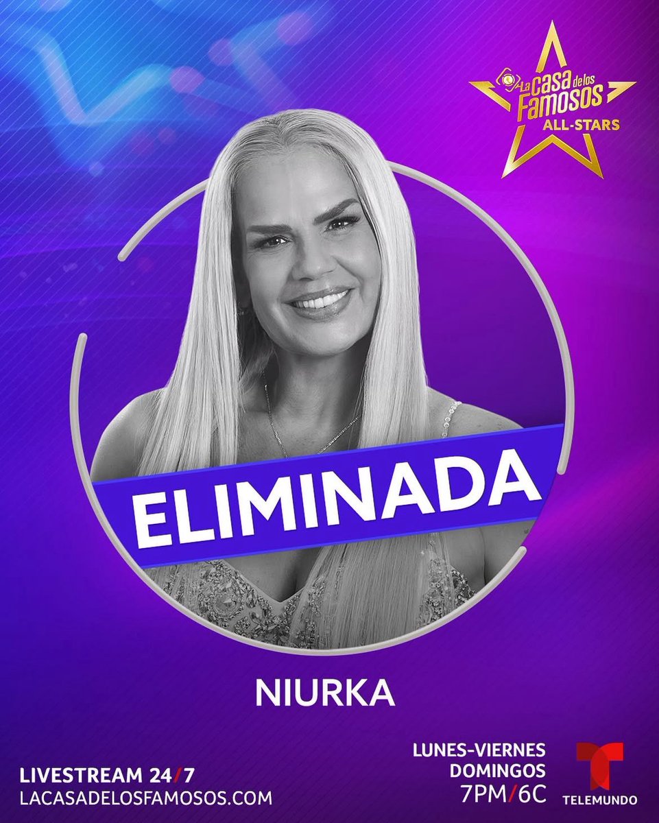 Después de 105 días Niurka es la eliminada de esta semana #LCDLFAllStars <a href="/TLMDRealities/">Telemundo Realities</a>