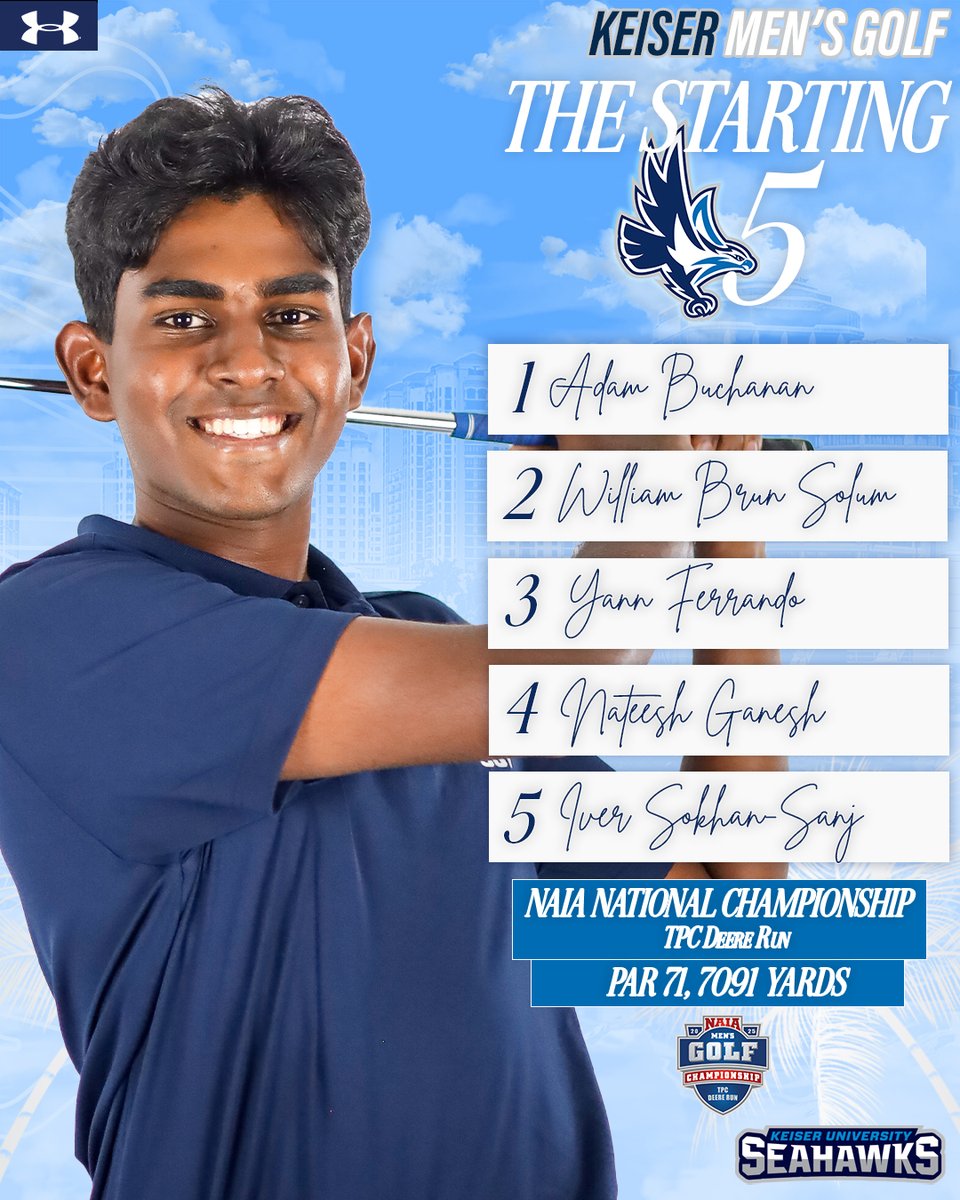 KUSeahawksGOLF's tweet image. Keiser tees off at the NAIA National Championship at 8:00 AM ET
📊: bit.ly/43CkiXh
#DefendTheBeach