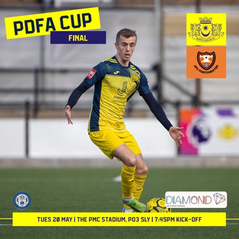 Moneyfields FC (@moneyfieldsfc) on Twitter photo Up for the (PDFA) Cup! 🏆
🏆 <a href="/PDFACups/">Portsmouth Divisional Football Association</a> Final
🆚 <a href="/AFCPortchester/">AFC Portchester</a>
🕧 7.45pm
🏟️ PMC Stadium
📍PO3 5LY
🎟️ £10/£5
📕 FREE
#️⃣ #MONPOR
#UpTheMoneys Up for the (PDFA) Cup! 🏆
🏆 <a href="/PDFACups/">Portsmouth Divisional Football Association</a> Final
🆚 <a href="/AFCPortchester/">AFC Portchester</a>
🕧 7.45pm
🏟️ PMC Stadium
📍PO3 5LY
🎟️ £10/£5
📕 FREE
#️⃣ #MONPOR
#UpTheMoneys