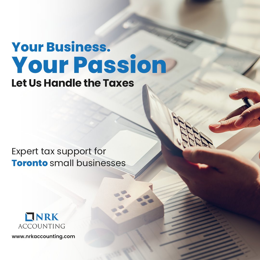 nrkaccounting's tweet image. Overwhelmed by small business taxes? You don’t have to be.
Running a business is tough—tax filing doesn’t have to be. From HST to income tax, NRK Accounting helps Toronto business owners stay compliant, save time, and keep more money.
#taxsavings #craaudit #smartfiling