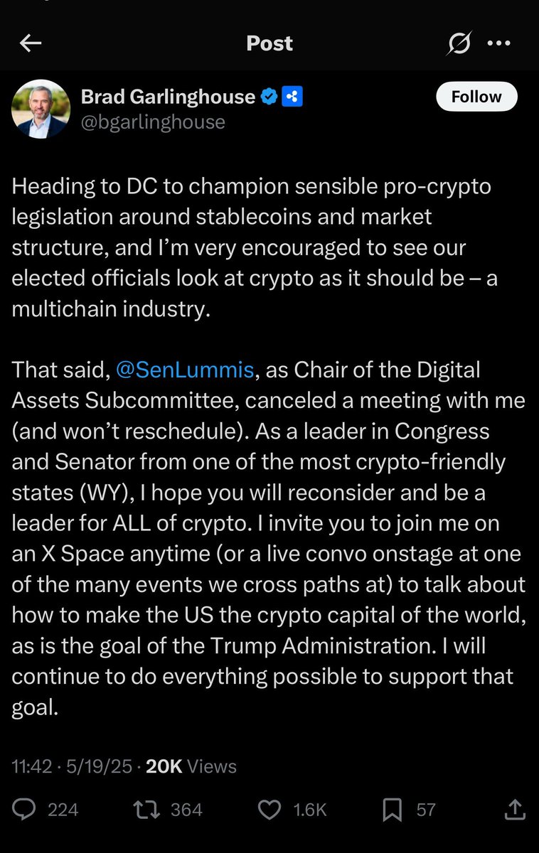 LambdaEx's tweet photo. Trump is draining the DC swamp and this includes the crypto scammers.

DC is healing. Goodbye Ripple and XRP.👋 https://t.co/83bxepAbRd
