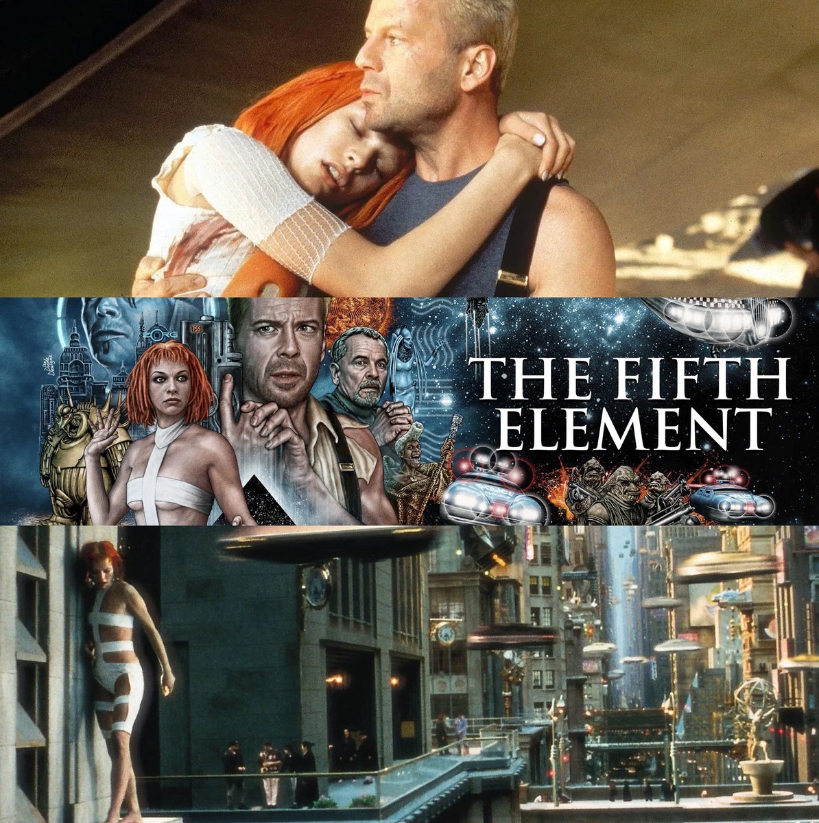 ⬆️Fue reemplazado por Chris Tucker. 📸boceto: Luc Besson/X 📽️EL QUINTO  ELEMENTO (THE FIFTH ELEMENT) De Luc Besson Con Bruce Willis, Milla  Jovovich, Gary Oldman, Ian Holm y Chris Tucker Música: Éric Serra, image size:1194x1200