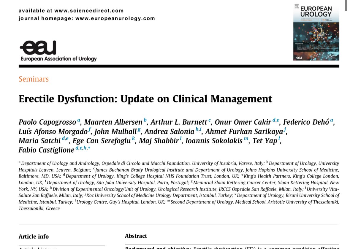 Fabio Castiglione (@castiglionfabio) on Twitter photo Our review on erectile dysfunction is now published in European Urology.
Grateful to the <a href="/kingsandrology/">king’s Andrology</a> <a href="/KingsCollegeLon/">King's College London</a> <a href="/KingsFertility/">King's Fertility</a> , <a href="/Urology_KCH/">KCH_Urology</a> and all collaborators worldwide.
King’s Urology is growing and shaping into a leader in academic and clinical excellence. Our review on erectile dysfunction is now published in European Urology.
Grateful to the <a href="/kingsandrology/">king’s Andrology</a> <a href="/KingsCollegeLon/">King's College London</a> <a href="/KingsFertility/">King's Fertility</a> , <a href="/Urology_KCH/">KCH_Urology</a> and all collaborators worldwide.
King’s Urology is growing and shaping into a leader in academic and clinical excellence.